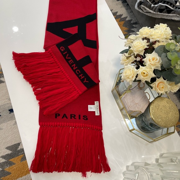 Givenchy Paris Football Scarf RED - Picture 3 of 8